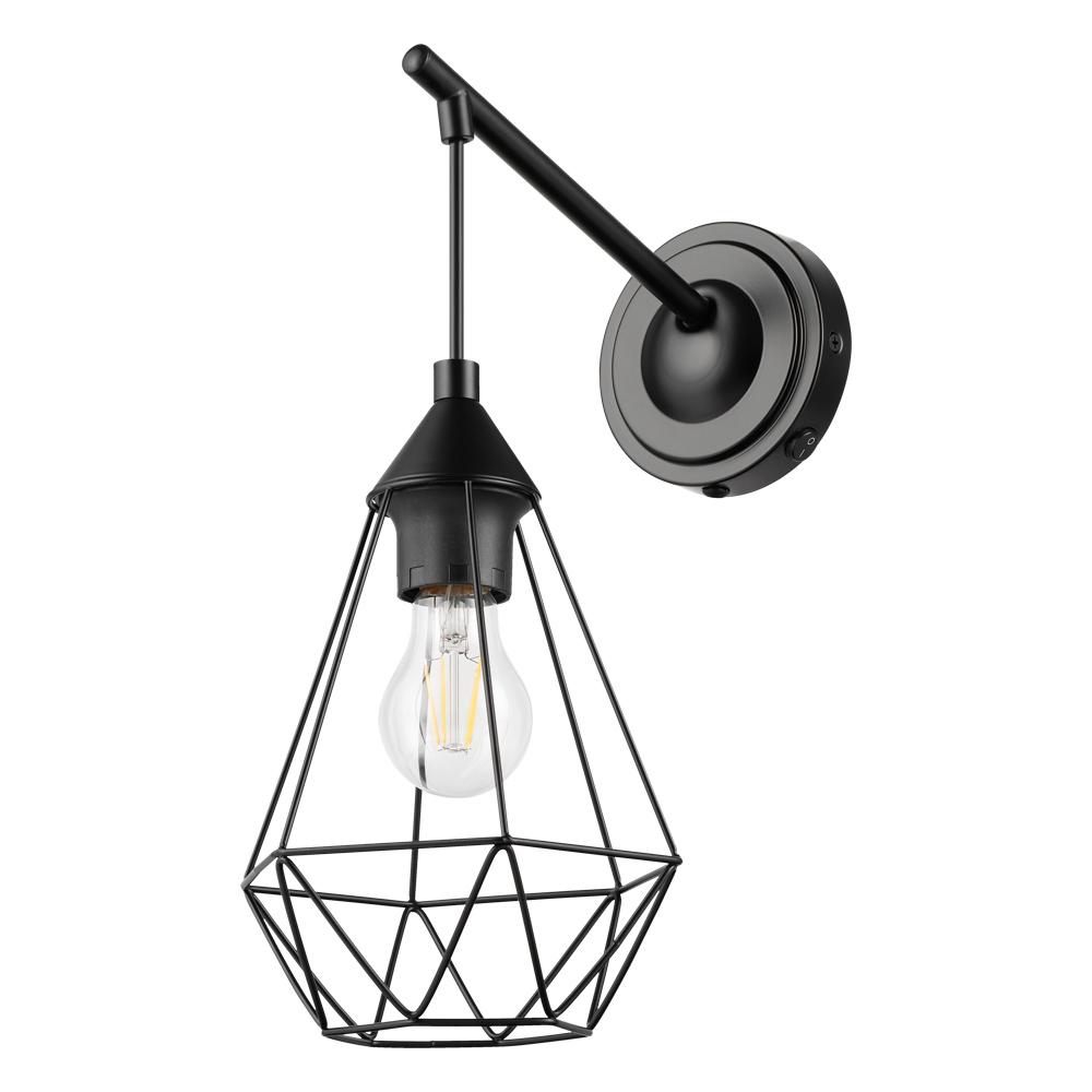 1 LT Open Frame Geometric Wall Light w/ a Matte Black Finish