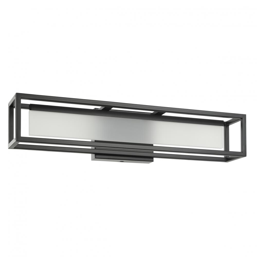 1 LT Integrated LED Bath/Vanity Light w/ Matte Black Finish & White Acrylic Shade