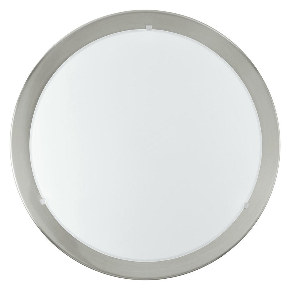 1 LT Ceiling Light w/ Matte Nickel Finish & Satin Glass Shade