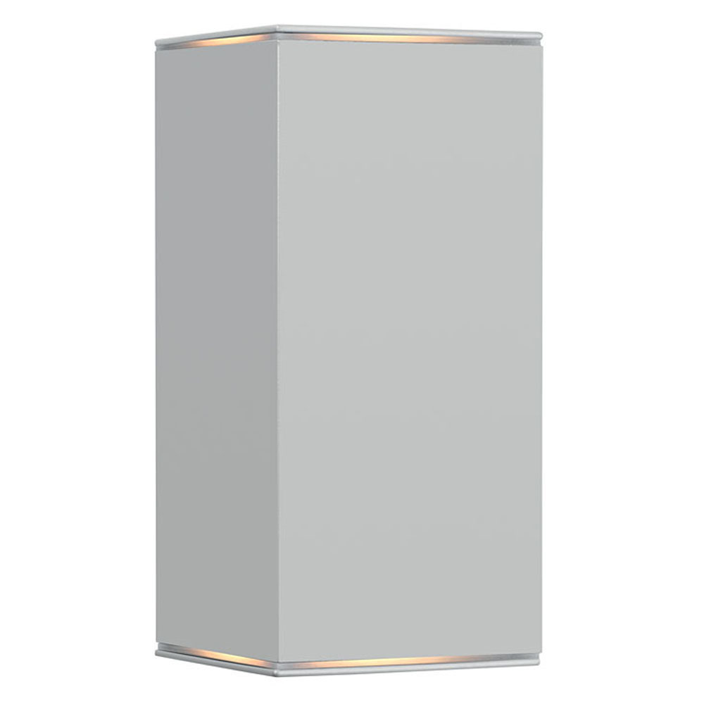 2x50W Outdoor Wall Light w/ Silver Finish & Clear Glass