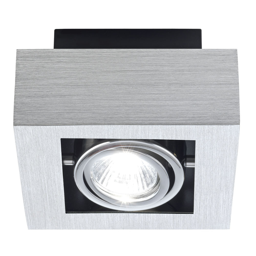 1x35W Ceiling Track Light w/ Brushed Aluminum, Black & Chrome Finish