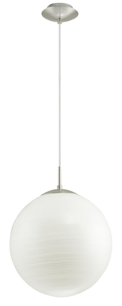 1 LT Pendant w/ Silver Finish & White Etched Sphere Glass Shade