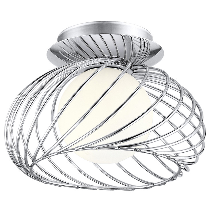 1x40W Ceiling Light w/ Chrome Finish & Opal Frosted Glass