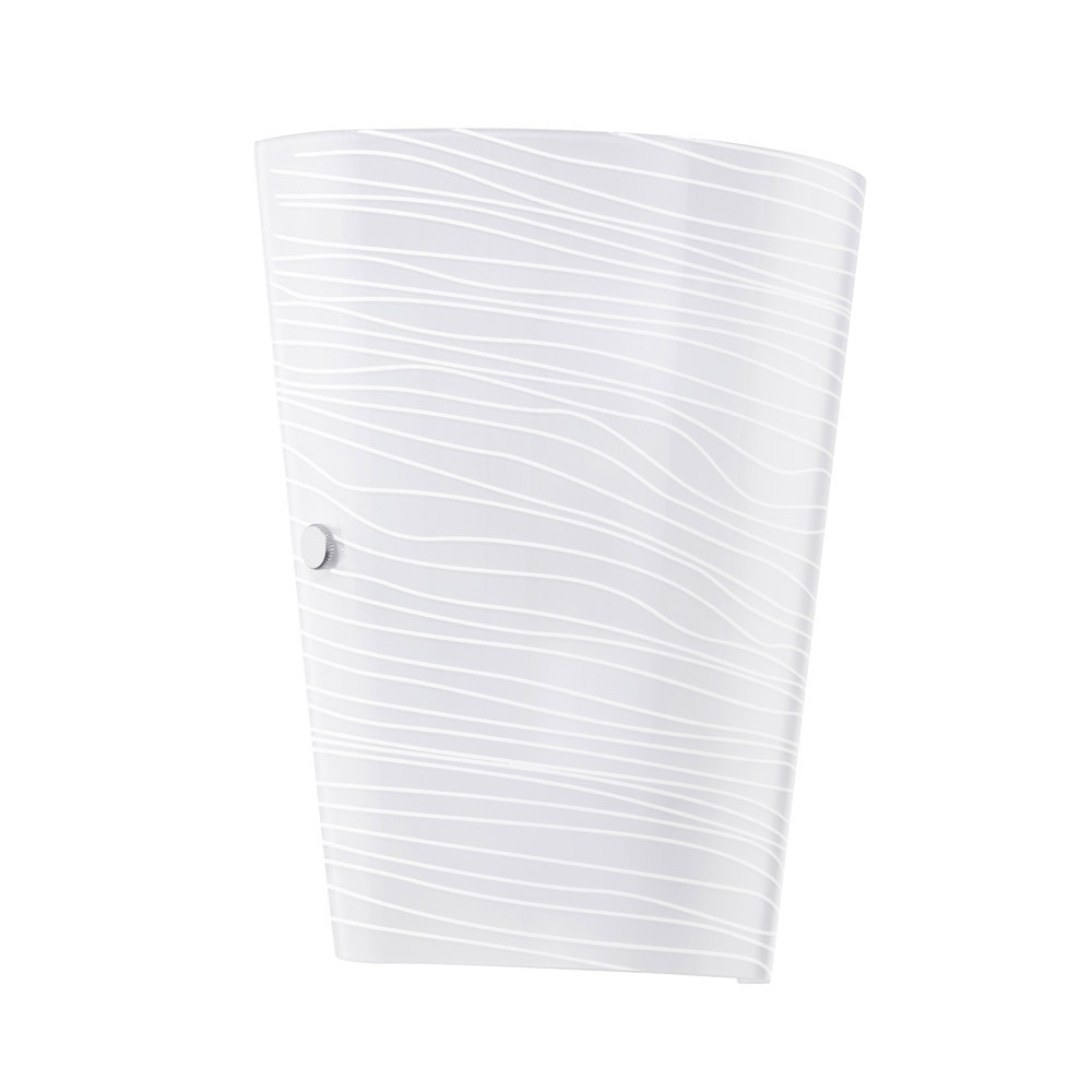 1 LT Wall Light w/ Chrome Finish &  Striped Satinated White Glass