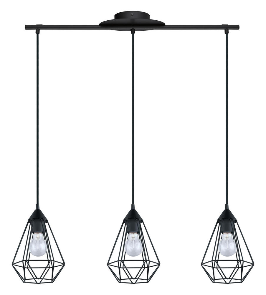 3 LT Open Frame Geometric Pendant w/ a Matte Black Finish