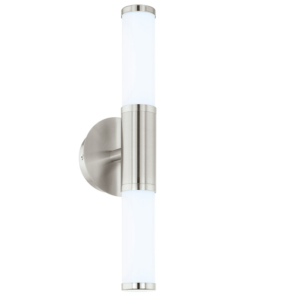1 LT Integrated LED Bath/Vanity Wall Light w/ Satin Nickel Finish & Opal Glass Shade