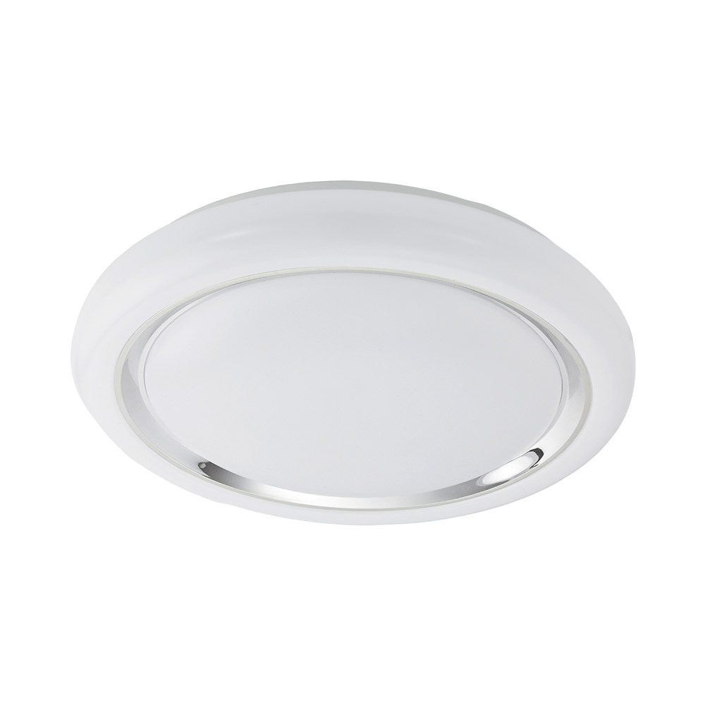 1x23W LED Ceiling Light w/ Chrome & White Finish & Plastic White Bulb Cover