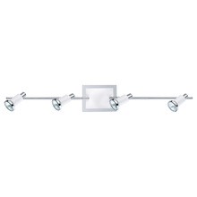 B2B Spec 200099A - 4 LT Fixed Track Light w/ Chrome & Shiny White Finish & Adjustable Lamp Heads