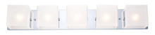 B2B Spec 200223A - 5x60W Vanity Light w/ Chrome Finish & Striped Satinated Glass