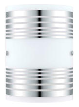 B2B Spec 200302A - 1X60W Wall Light w/ Chrome Finish & White Décor Glass