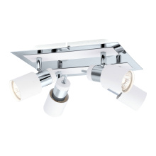 B2B Spec 200324A - 4 LT Ceiling Track Light w/ Chrome & White Finish & Cylinder Adjustable Lamp Heads