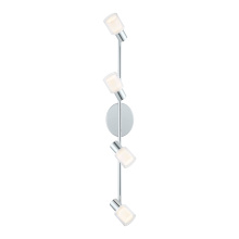 B2B Spec 200368A - 4 LT Integrated LED Track Light w/ Chrome Finish & Fosted Glass Surrounded by Clear Glass Lamp Heads