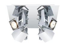 B2B Spec 200391A - 4x50W Square Ceiling Track Light w/ Chrome Finish