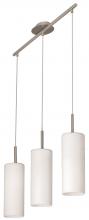 B2B Spec 20128A - 3x100W Three Light Island Pendant w/ Matte Nickel Finish and White Frosted Glass
