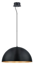 B2B Spec 201294A - 1 LT Integrated LED Pendant w/ Black Finish & Black w/ Gold Interior Metal Shade