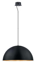 B2B Spec 201295A - 1 LT Integrated LED Pendant w/ Black Finish & Black w/ Gold Interior Metal Shade