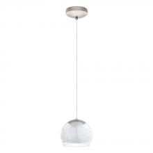 B2B Spec 201383A - 1 LT LED Pendant w/ Matte Nickel Finish & White Cylinder Glass Shade