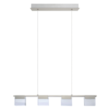 B2B Spec 201438A - 4 LT Integrated LED Linear Pendant w/ Matte Nickel Finish & Frosted Glass Shades