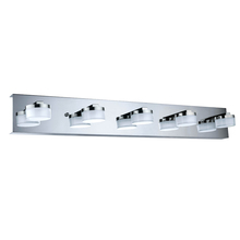 B2B Spec 201495A - 5 LT Integrated LED Bath/Vanity Light w/ Chrome Finish & Clear & Satin Acrylic Shades
