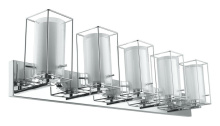 B2B Spec 201643A - 5 LT Bath/Vanity Light w/ a Chrome Finish & Clear & White Glass Shades