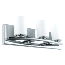 B2B Spec 201713A - 3 LT Bath/Vanity Light w/ Chrome Finish & White Glass Shade