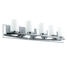 B2B Spec 201714A - 5 LT Bath/Vanity Light w/ Chrome Finish &  White Cylinder Glass Shades