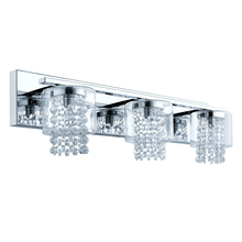 B2B Spec 201772A - 3 LT Bath/Vanity Light with Polished Chrome Finish and Clear Glass Shade with Glass Crystal Accents