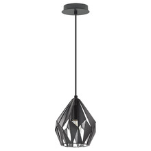 B2B Spec 202035A - 1 LT Pendant w/ Black Finish & Black w/ Silver Interior Geometric Metal Shade