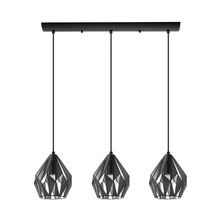 B2B Spec 202037A - 3 LT Linear Pendant w/ Black Finish & Black & Silver Shade