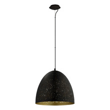B2B Spec 202081A - 1 LT Pendant w/ Matte Black Finish & Matte Black w/ Gold Interior Metal Shade
