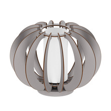 B2B Spec 202121A - 1x40W Table Lamp w/ Matte Nickel Finish & Grey Wood Shade w/ White Glass
