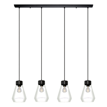 B2B Spec 202126A - 4x60W Multi Light Linear Penadant w/ Matte Black Finish and Clear Glass