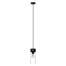 B2B Spec 202127A - 1 LT Mini Pendant w/ Matte Black Finish & Clear Glass Shade