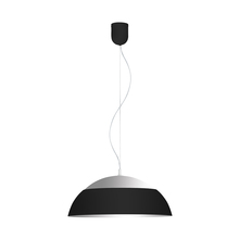 B2B Spec 202268A - 1 LT Integrated LED Pendant w/ Black Finish & Black & White w/ Silver Interior Shade