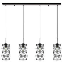B2B Spec 202359A - 4 LT Linear Pendant w/ Matte Black Finish & Metal Wire Cage Shades