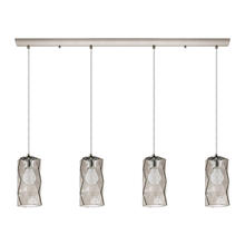 B2B Spec 202404A - 4 LT Linear Pendant w/ Satin Nickel Finish & Smoked Glass Shades