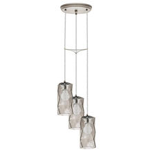 B2B Spec 202409A - 3x25W Cascade Pendant w/ Satin Nickel Finish & Smoked Glass