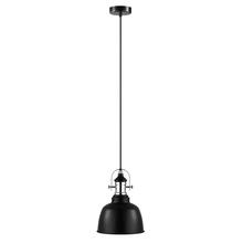 B2B Spec 202422A - 1 LT Mini Pendant w/ Black Finish & Black w/ White Interior Shade w/ Chrome Accents