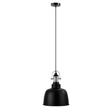 B2B Spec 202423A - 1 LT Pendant w/ Black Finish & Black w/ White Interior Shade w/ Chrome Accents
