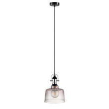 B2B Spec 202424A - 1 LT Pendant w/ Matte Black & Chrome Finish & Smoked Glass Shade