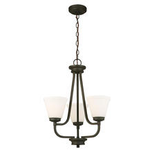 B2B Spec 202788A - 3x60W Chandelier w/ Matte Bronze Finish & Frosted Glass