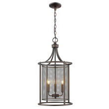 B2B Spec 202807A - 3 LT Pendant w/ Oil Rubbed Bronze Finish and Metal Cage Shade