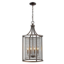 B2B Spec 202809A - 4x60W Pendant w/ Oil Rubbed Bronze Finish and Metal Cage Shade