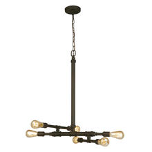 B2B Spec 202834A - 6 LT Open Frame, Open Bulb Pendant w/ Matte Bronze Finish