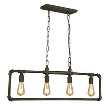 B2B Spec 202847A - 4 LT Open Frame, Open Bulb Linear Pendant w/ Matte Bronze Finish