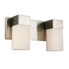 B2B Spec 202862A - 2x60W Bath Vanity Light With Brushed Nickel Finish & Frosted Glass