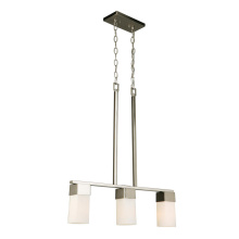 B2B Spec 202868A - 3 LT Linear Pendant w/ Brushed Nickel Finish & Frosted Glass Shades