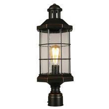 B2B Spec 202874A - 1 LT Outdoor Post Light w/ Oil Rubbed Bronze Finish & Clear Seeded Glass Shade
