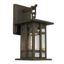 B2B Spec 202887A - 1 LT Outdoor Wall Light w/ Matte Bronze Finish & Clear Seeded Glass