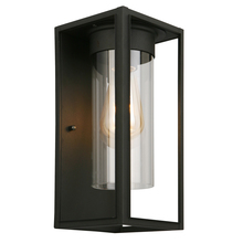 B2B Spec 203031A - 1 LT Outdoor Wall Light w/ Matte Black Finish & Clear Glass Shade